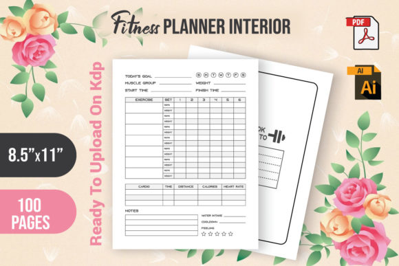 Download Fitness Planner Interior 100 Pages - Fitness Collection