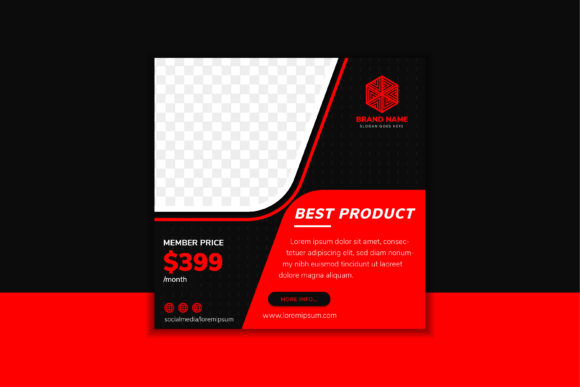 Download Red Black Square Banner Product Media - Premium Resources