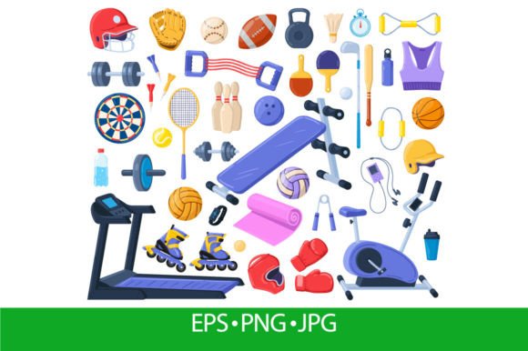 Download Cartoon Sport Fitness Equipment, Gym - Fitness Collection