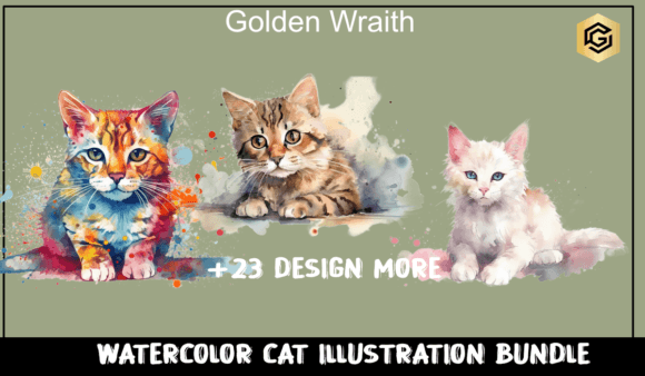 Download Watercolor Cat Illustration Bundle - Watercolor Collection