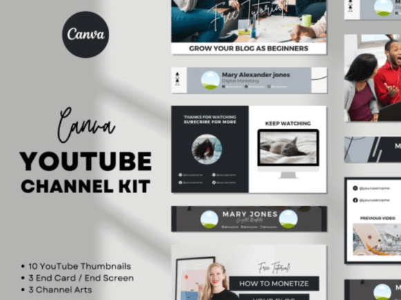 Download YouTube Branding Bundle Canva - Branding bundle Collection